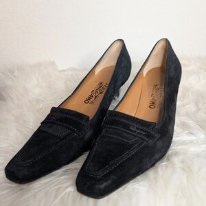 Salvatore Ferragamo Black Flats Timeless Elegance